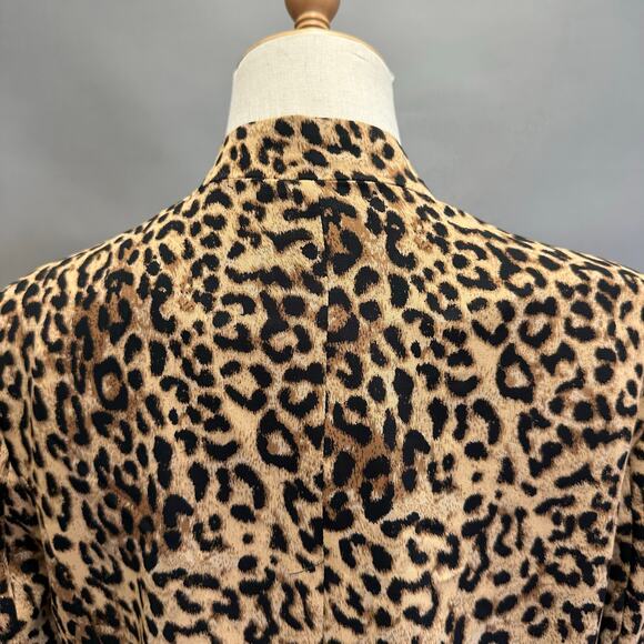 Daniel Rainn leopard open front blazer size large lightweight silky jersey - Picture 10 of 14
